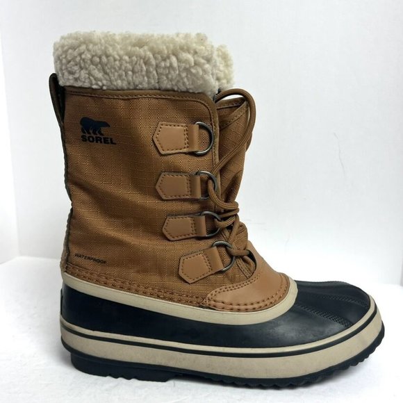 Sorel Women's Winter Carnival Waterproof Brown Snow Boots Size 8M